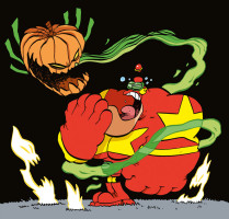 Illustration pour une couverture de Tchô! spécial halloween qui n'a pas été retenue.